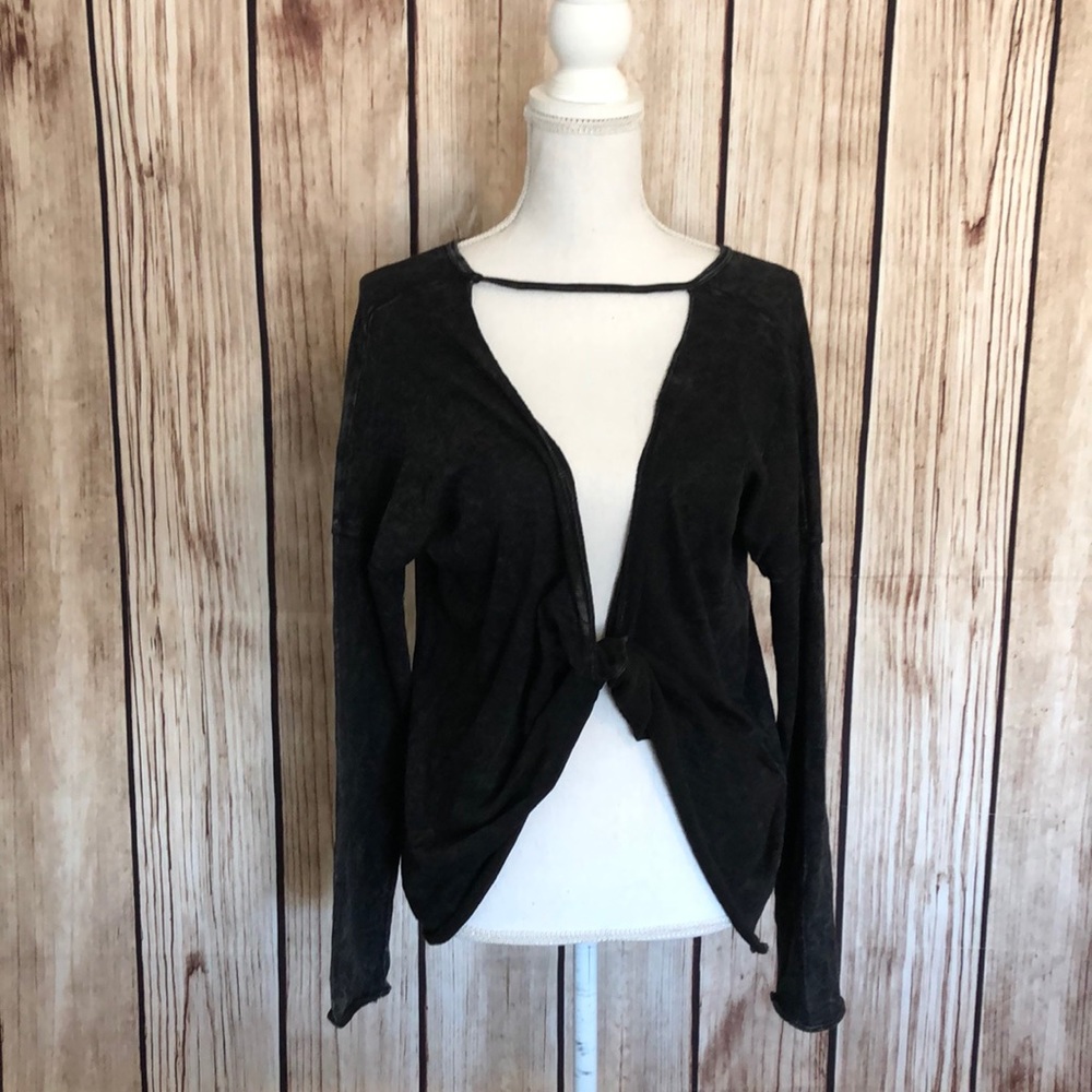 Vintage Style Black Open Front Cardigan Small